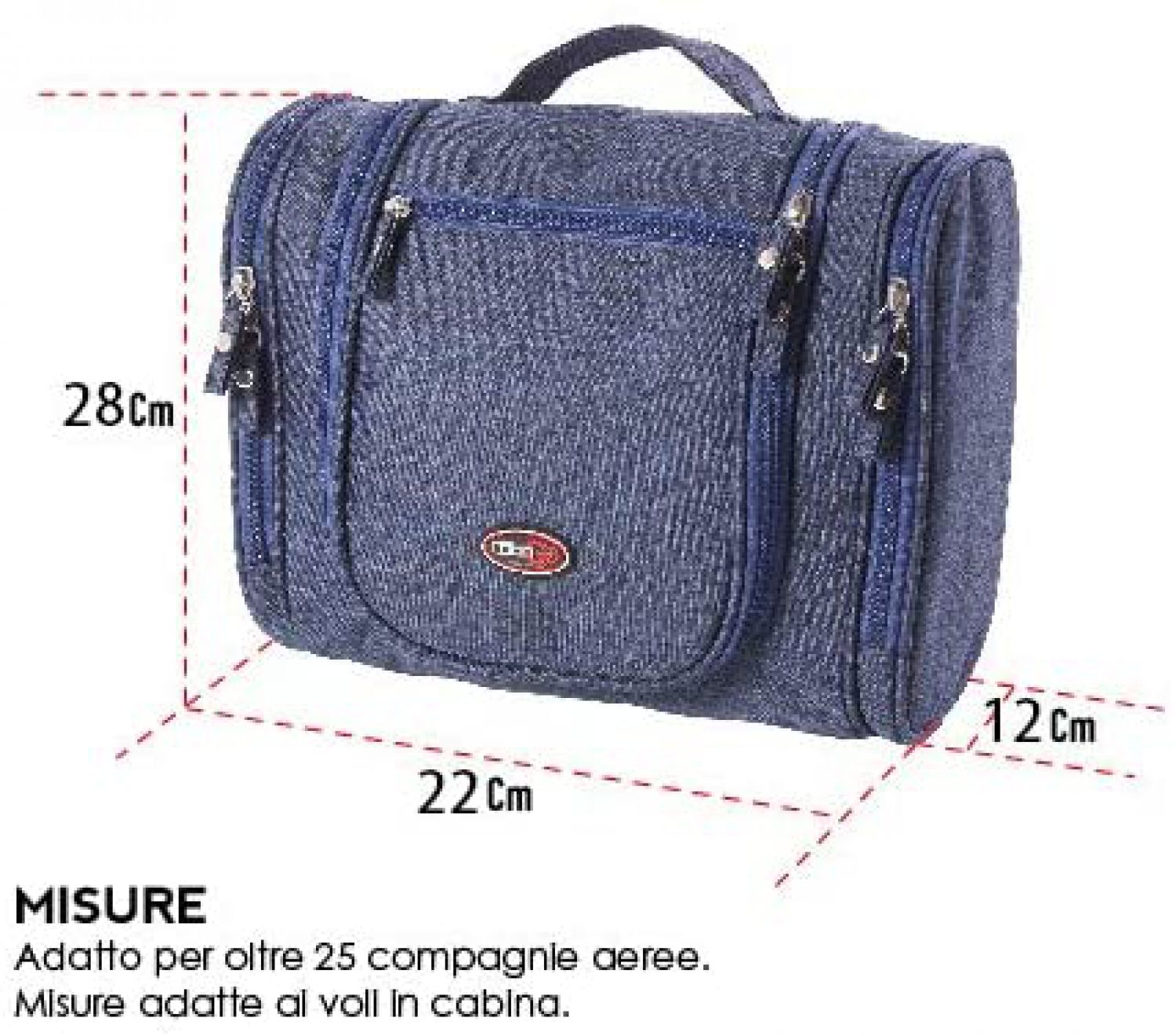 Borsa Toilette Melange Blue Jeans