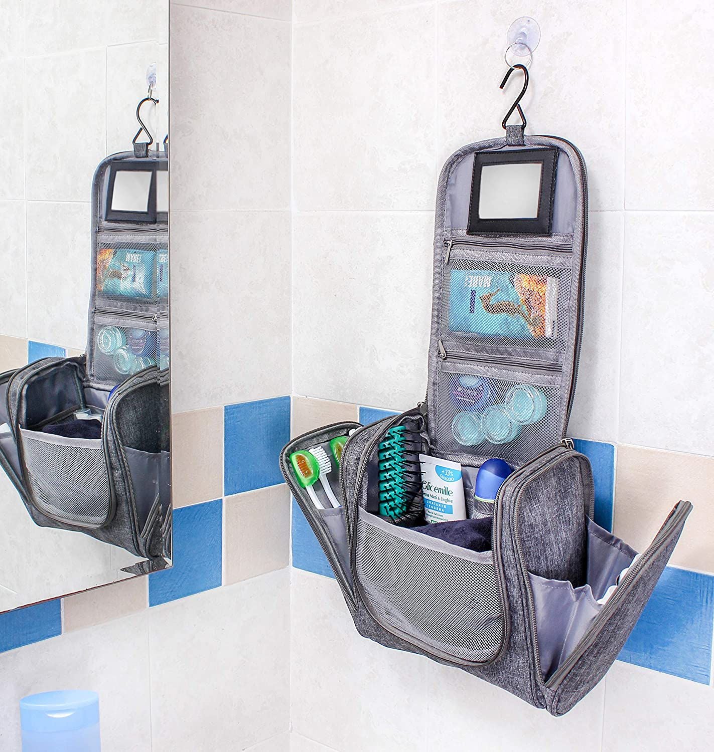 Borsa Toilette Melange Navy